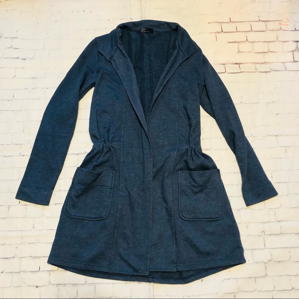 Womens Gap sweater XS blue long drawstring closure GUC
